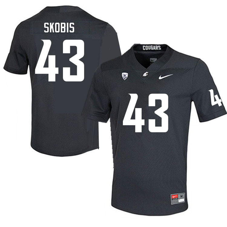 Washington State Cougars #43 Jacob Skobis College Football Jerseys Sale-Charcoal